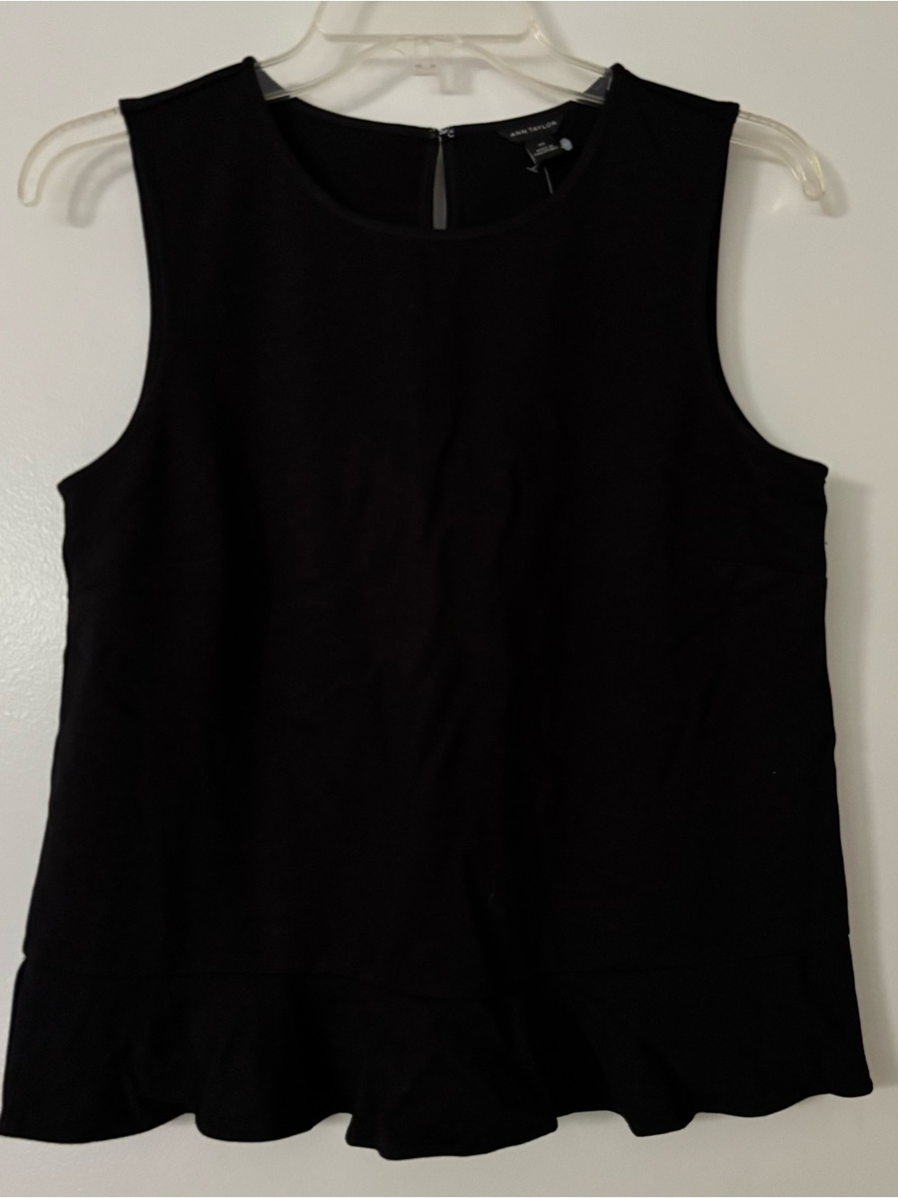 NWT Sleeveless Black Ruffle-Hem Top - Women's Classic Tank